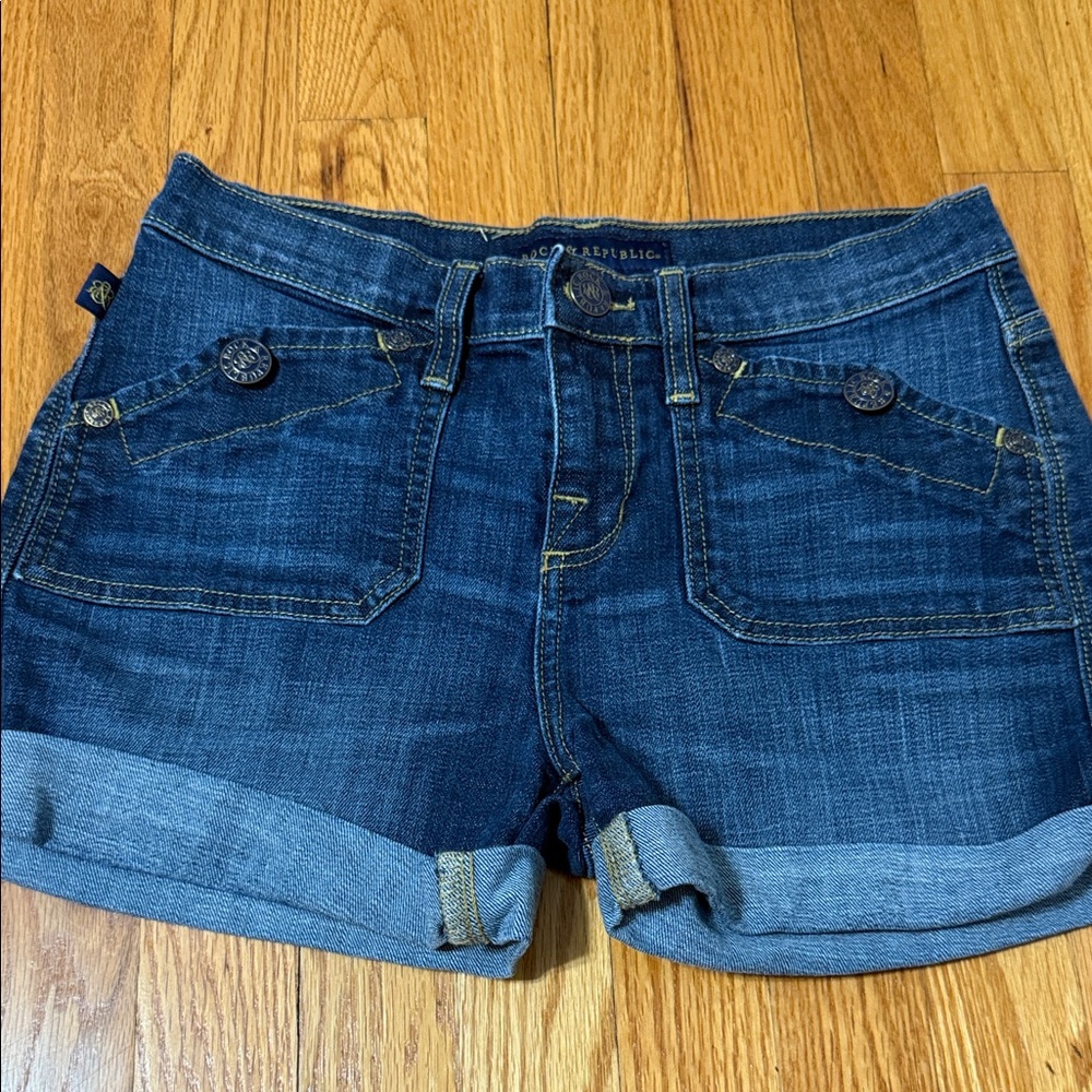 Rock & Republic Dark Blue Jean Shorts